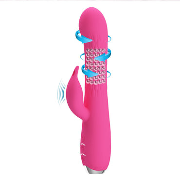 Party Up ERIC Rotating Beads Vibrator - Pink - Pink 20.5 cm USB Rechargeable Rabbit Vibrator with Rotating Bead Shaft Party Up