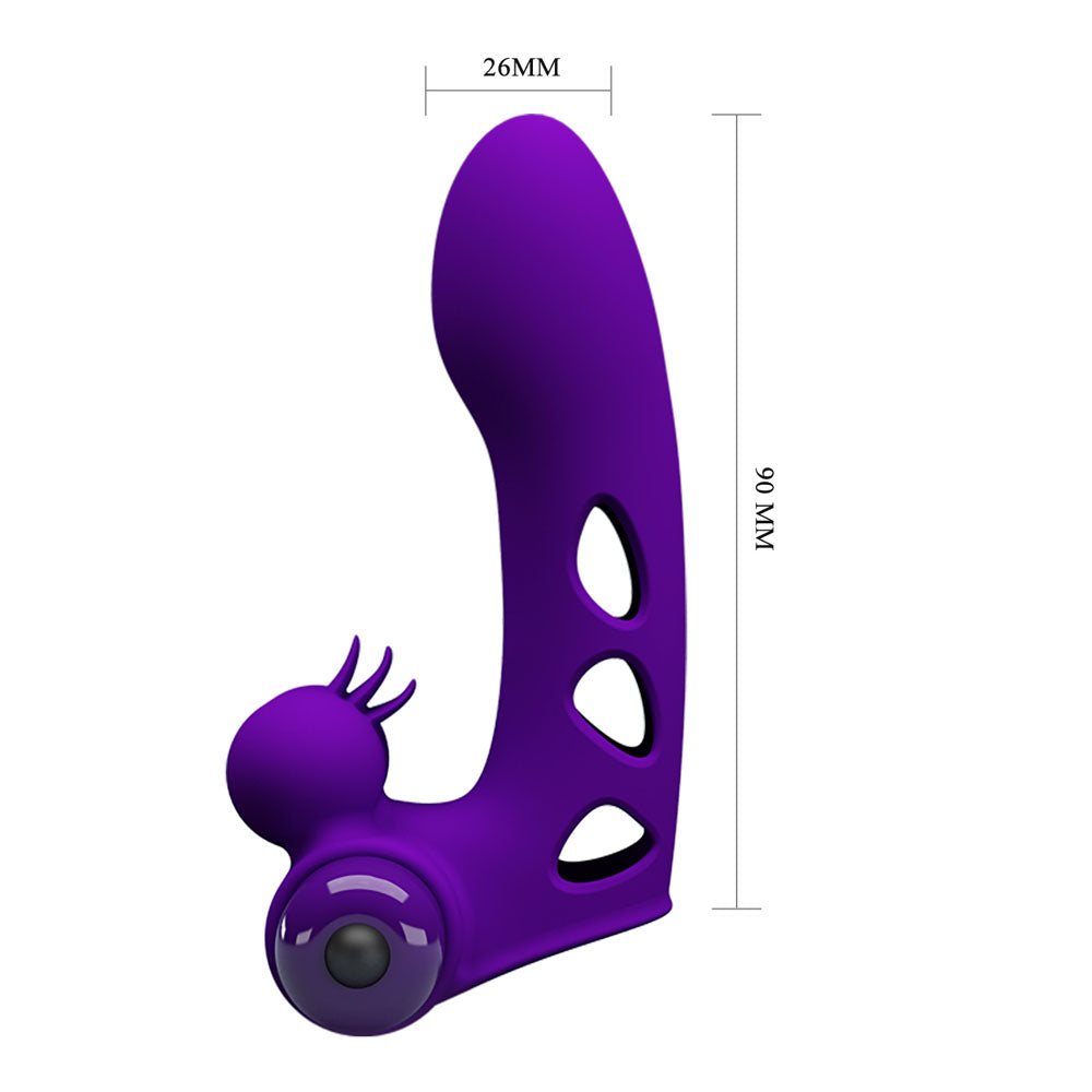 Party Up MIKE Finger Vibe - Purple - Purple Vibrating Finger Vibrator Party Up