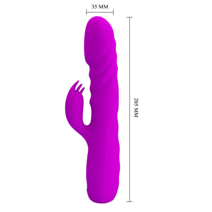 Party Up BOB Thrusting Vibe - Purple - Purple 25 cm USB Rechargeable Thrusting Rabbit Vibrator Party Up