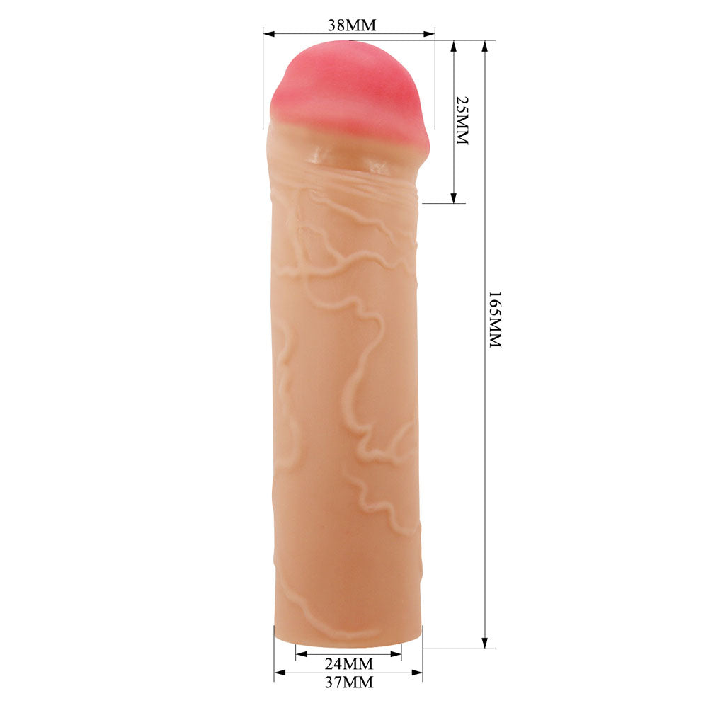 Party Up OSCAR 1 Inch Extender Sleeve - Flesh 1 Inch Penis Extender Sleeve Party Up