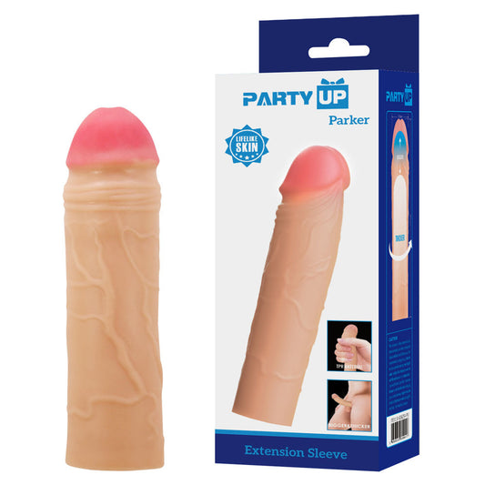 Party Up PARKER 2 Inch Extender Sleeve - Flesh 2 Inch Penis Extender Sleeve Flesh - Club X