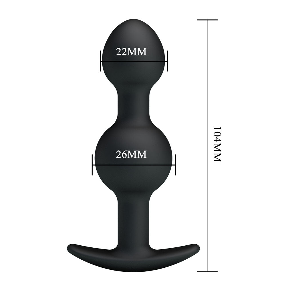Party Up JAMES Anal Bead Plug - Black 10.4 cm Beaded Butt Plug Party Up