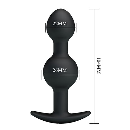 Party Up JAMES Anal Bead Plug - Black 10.4 cm Beaded Butt Plug Party Up