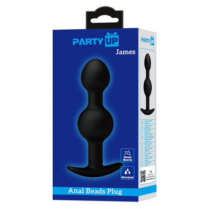 Party Up JAMES Anal Bead Plug - Black 10.4 cm Beaded Butt Plug Party Up