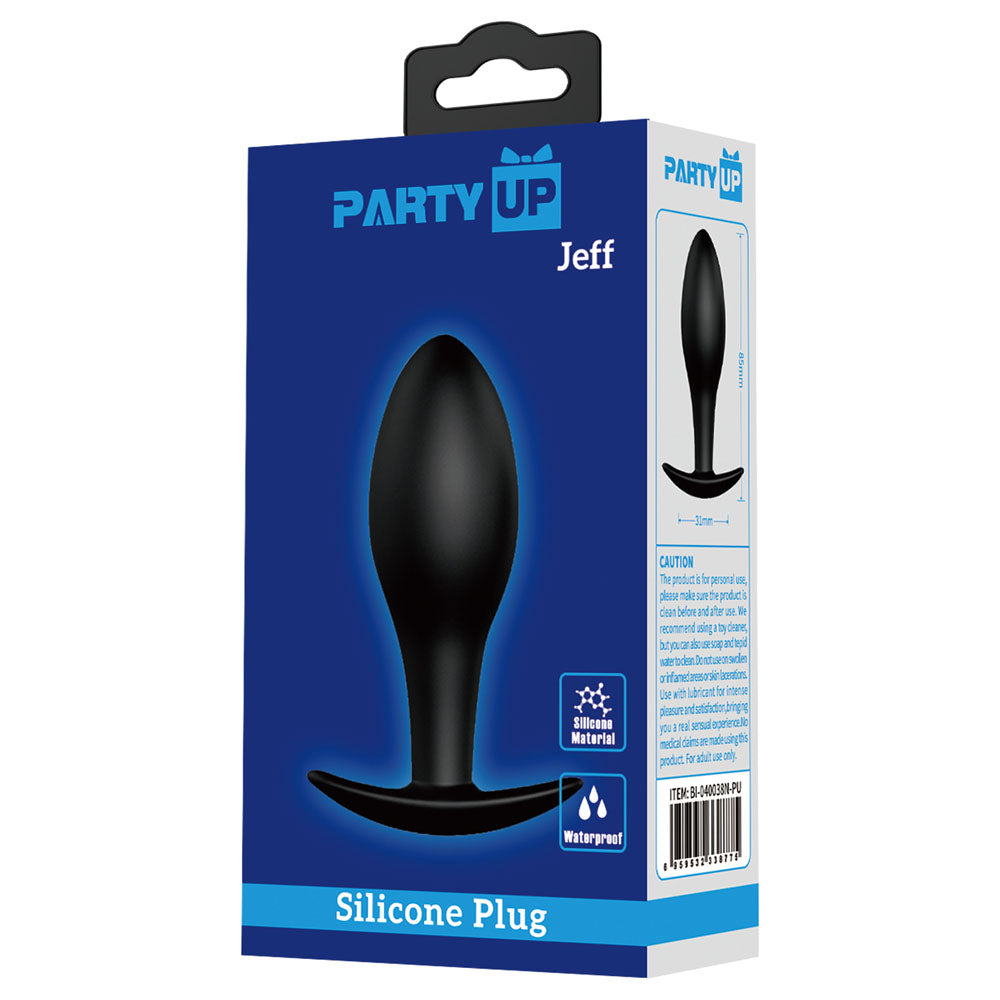 Party Up JEFF Silicone Plug - Black 8.5 cm Butt Plug Party Up