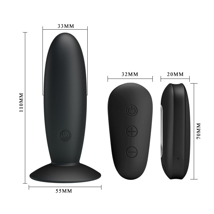 MR PLAY Remote Control Vibrating Anal Plug - Black USB Rechargeable Vibrating Butt Plug with Wireless Remote Baile