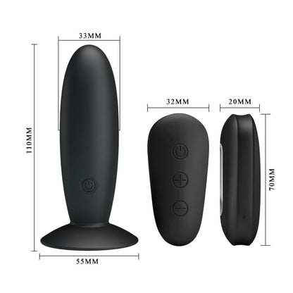 MR PLAY Remote Control Vibrating Anal Plug - Black USB Rechargeable Vibrating Butt Plug with Wireless Remote Baile