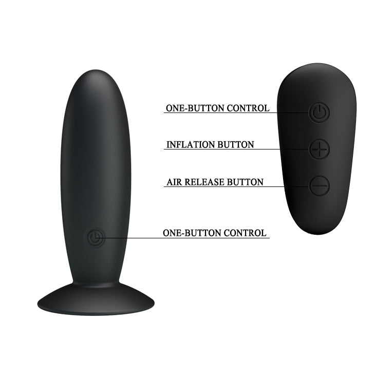 MR PLAY Remote Control Vibrating Anal Plug - Black USB Rechargeable Vibrating Butt Plug with Wireless Remote Baile