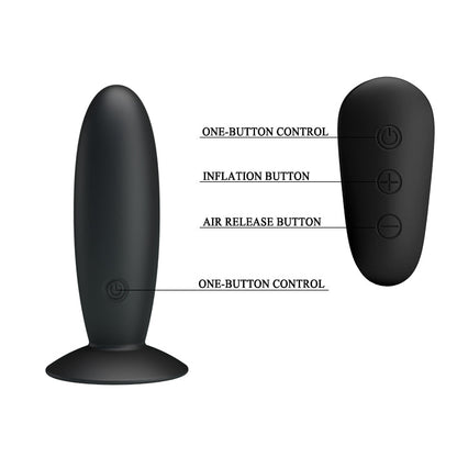 MR PLAY Remote Control Vibrating Anal Plug - Black USB Rechargeable Vibrating Butt Plug with Wireless Remote Baile