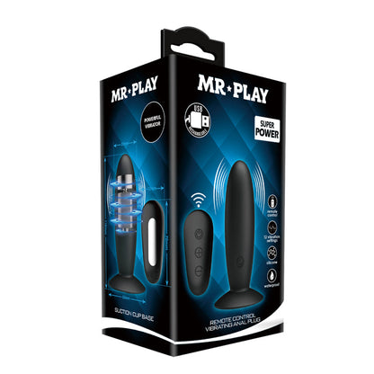 MR PLAY Remote Control Vibrating Anal Plug - Black USB Rechargeable Vibrating Butt Plug with Wireless Remote Baile