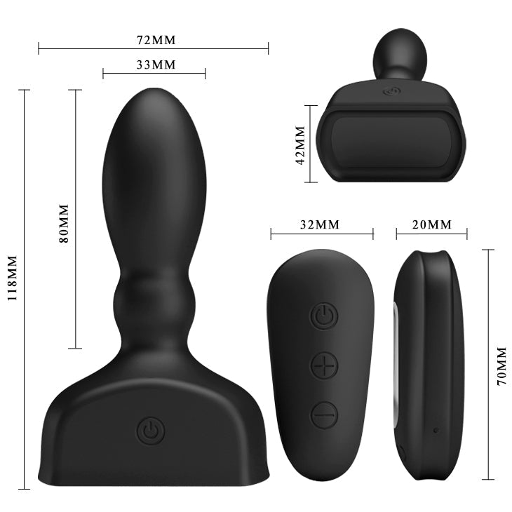 MR PLAY Inflatable Anal Plug - Black USB Rechargeable Inflatable Anal Plug with Wireless Remote Baile