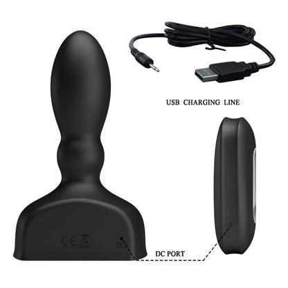 MR PLAY Inflatable Anal Plug - Black USB Rechargeable Inflatable Anal Plug with Wireless Remote Baile