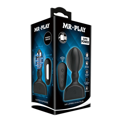MR PLAY Inflatable Anal Plug - Black USB Rechargeable Inflatable Anal Plug with Wireless Remote Baile