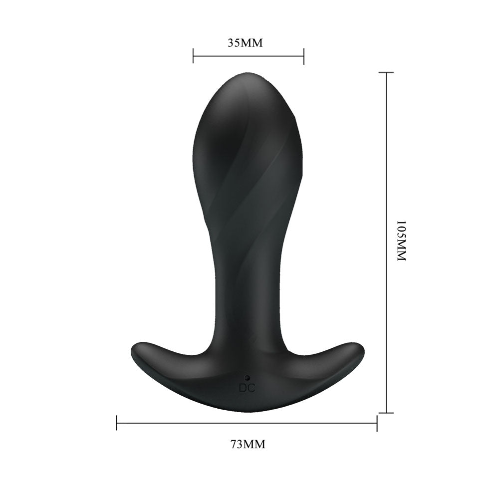 Party Up KEITH Vibrating Plug - Black 10.5 cm USB Rechargeable Vibrating Butt Plug Party Up