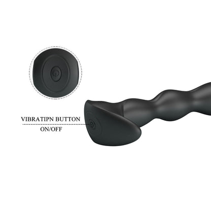 Party Up JIM Vibrating Plug - Black 14.5 cm USB Rechargeable Vibrating Butt Plug Party Up