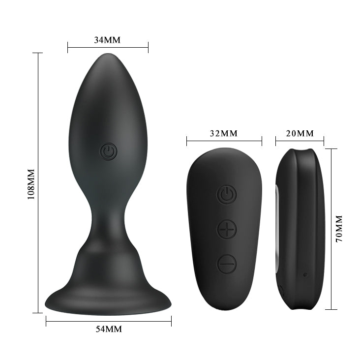 MR PLAY Vibrating Anal Plug - Black 10.8 cm USB Rechargeable Vibrating Butt Plug with Remote Baile