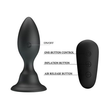 MR PLAY Vibrating Anal Plug - Black 10.8 cm USB Rechargeable Vibrating Butt Plug with Remote Baile