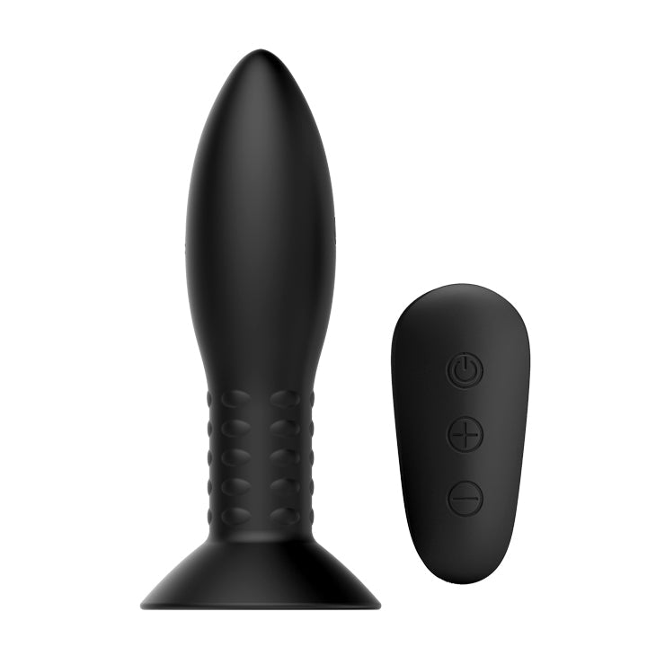 MR PLAY Rotation Beads Anal Plug - Black USB Rechargeable Beaded Butt Plug with Wireless Remote Baile