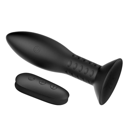 MR PLAY Rotation Beads Anal Plug - Black USB Rechargeable Beaded Butt Plug with Wireless Remote Baile