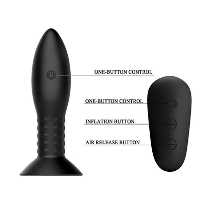 MR PLAY Rotation Beads Anal Plug - Black USB Rechargeable Beaded Butt Plug with Wireless Remote Baile