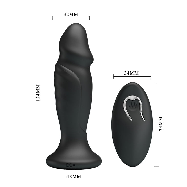 MR PLAY Powerful Vibrating Anal Plug - Black 12.4 cm USB Rechargeable Vibrating Anal Plug with Remote Pretty Love