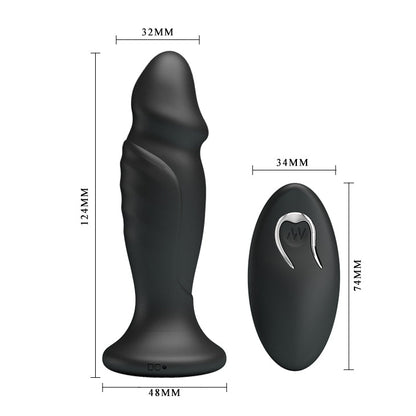 MR PLAY Powerful Vibrating Anal Plug - Black 12.4 cm USB Rechargeable Vibrating Anal Plug with Remote Pretty Love