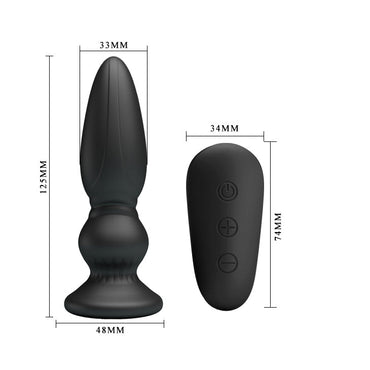 MR PLAY Powerful Vibrating Anal Plug - Black 12.5 cm USB Rechargeable Vibrating Anal Plug with Remote Pretty Love