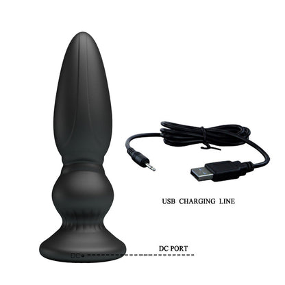 MR PLAY Powerful Vibrating Anal Plug - Black 12.5 cm USB Rechargeable Vibrating Anal Plug with Remote Pretty Love