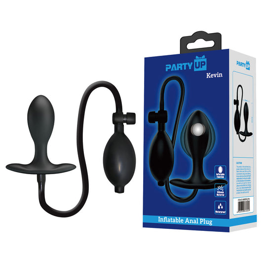 Party Up KEVIN Inflatable Butt Plug - Black 9.1 cm Inflatable Butt Plug Black - Club X