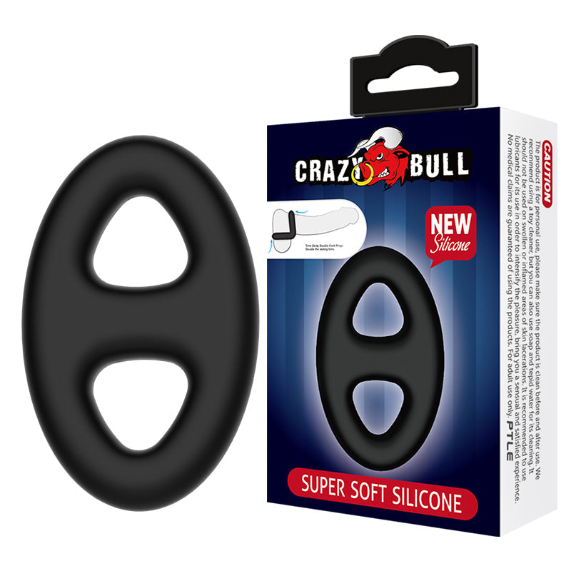 CRAZY BULL Oval Cock & Ball Ring - Black Cock & Ball Ring Black - Club X