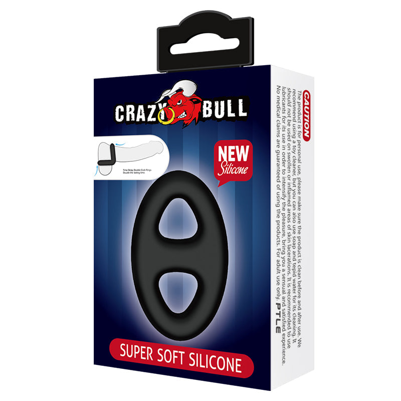 CRAZY BULL Oval Cock & Ball Ring - Black Cock & Ball Ring Pretty Love