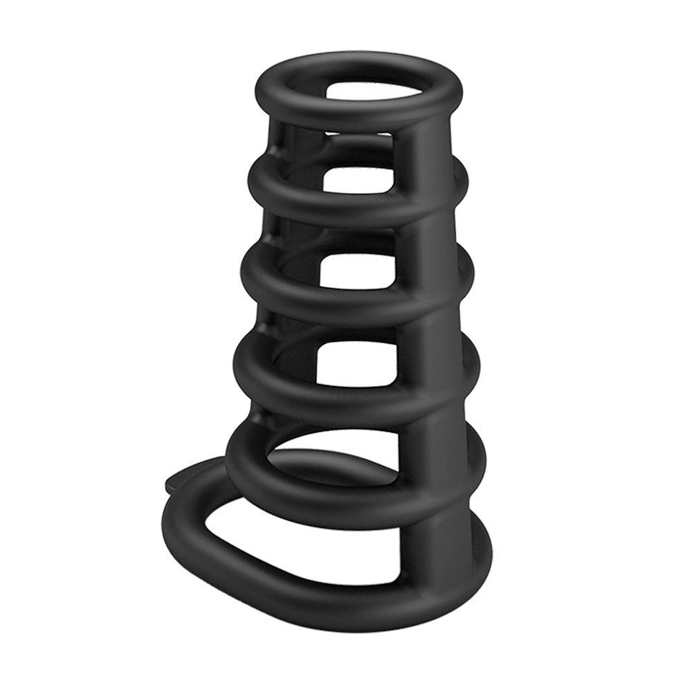 Party Up KIM Cock Cage - Black Cock Ring Cage Party Up