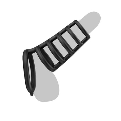 Party Up KIM Cock Cage - Black Cock Ring Cage Party Up