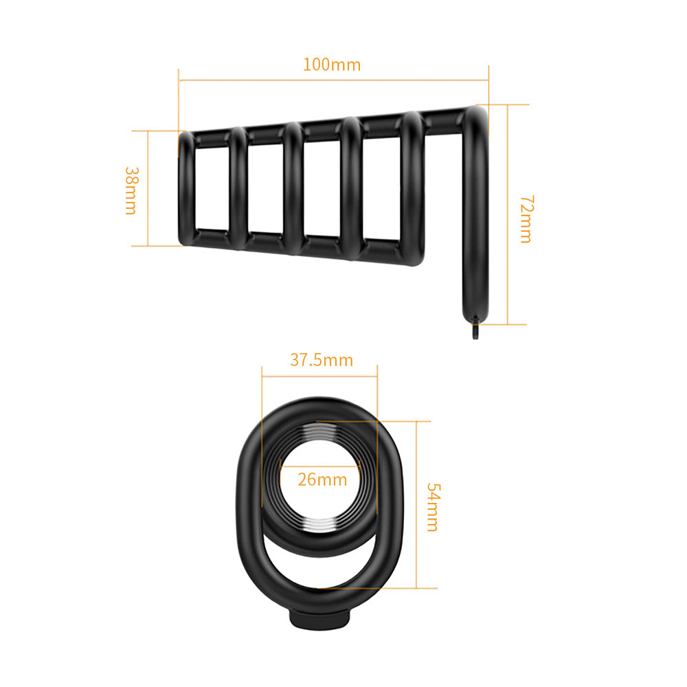 Party Up KIM Cock Cage - Black Cock Ring Cage Party Up
