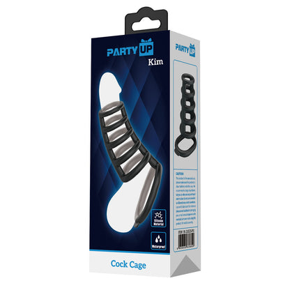 Party Up KIM Cock Cage - Black Cock Ring Cage Party Up