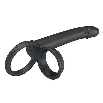 Party Up MARTIN Double Penetrator - Black Cock & Ball Rings with Double Penetrator Party Up