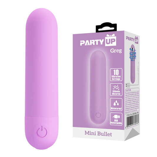 Party Up GREG Mini Bullet - Purple - Purple 8 cm USB Rechargeable Bullet Purple - Club X