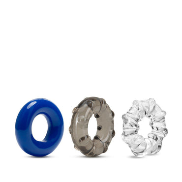 Stay Hard Triple Stretch - Coloured Cock Rings - Set of 3 Blush Novelties