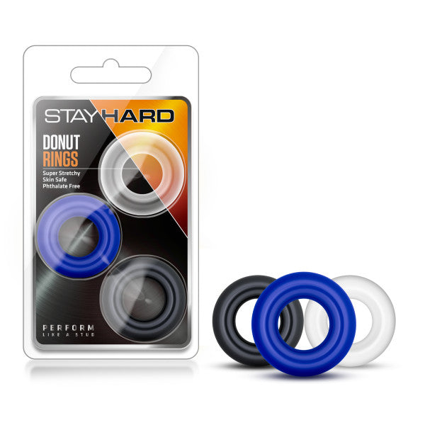 Stay Hard - Donut Rings - Coloured Cock Rings - Set of 3 Blush Novelties