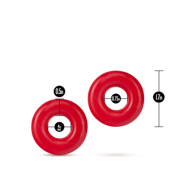 Stay Hard - Donut Rings Oversized - Red Large Cock Rings - Set of 2 Blush Novelties