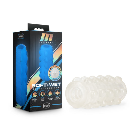 M for Men Soft & Wet - Reversible Orb - Glow In Dark Stroker Sleeve Clear - Club X