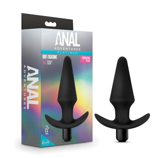 Anal Adventures Platinum Vibrating Plug - Black 12.7 cm (5'') Vibrating Butt Plug Blush Novelties