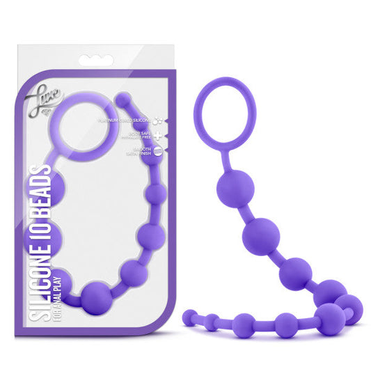 Luxe - Silicone 10 Beads - Purple 31.75 cm (12.5'') Anal Beads Blush