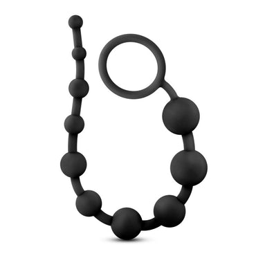 Anal Adventures Platinum 10 Anal Beads - Black - Black 31.7 cm Anal Beads Blush Novelties