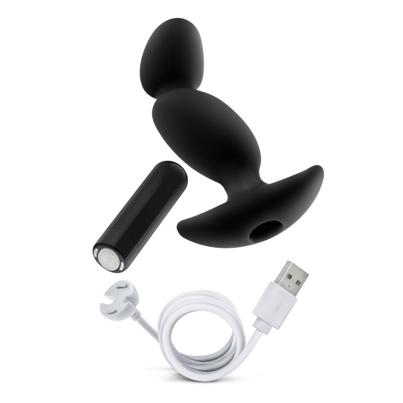 Anal Adventures Platinum Vibrating Prostate Massager 04 - Black 16.5 cm USB Rechargeable Prostate Massager Blush Novelties