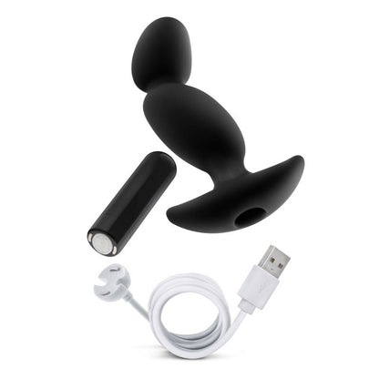 Anal Adventures Platinum Vibrating Prostate Massager 04 - Black 16.5 cm USB Rechargeable Prostate Massager Blush Novelties