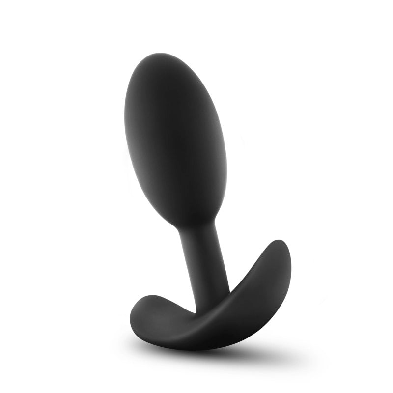Anal Adventures Platinum Vibra Slim Plug - Black 8.9 cm Small Butt Plug with Internal Ball Blush Novelties