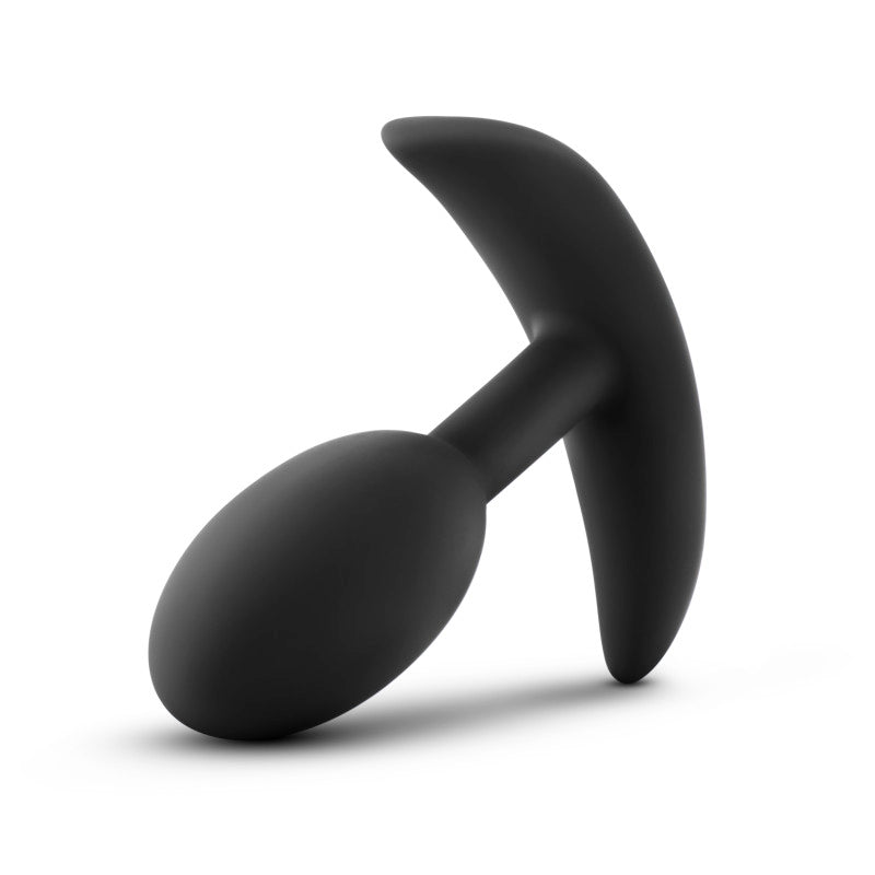 Anal Adventures Platinum Vibra Slim Plug - Black 8.9 cm Small Butt Plug with Internal Ball Blush Novelties