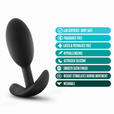 Anal Adventures Platinum Vibra Slim Medium Plug - Club X