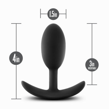 Anal Adventures Platinum Vibra Slim Plug - Black 10.1 cm Butt Plug with Internal Ball Blush Novelties